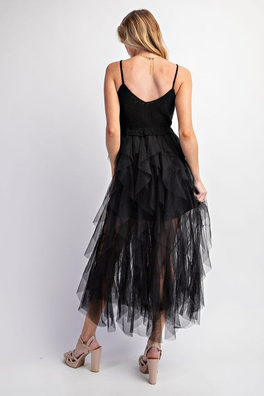 LOVELY TULLE MIDI CROCHET DRESS - Summer at Payton's Online Boutique