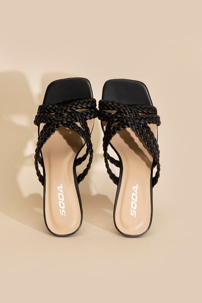 Kellan Double Cross Braided Heels