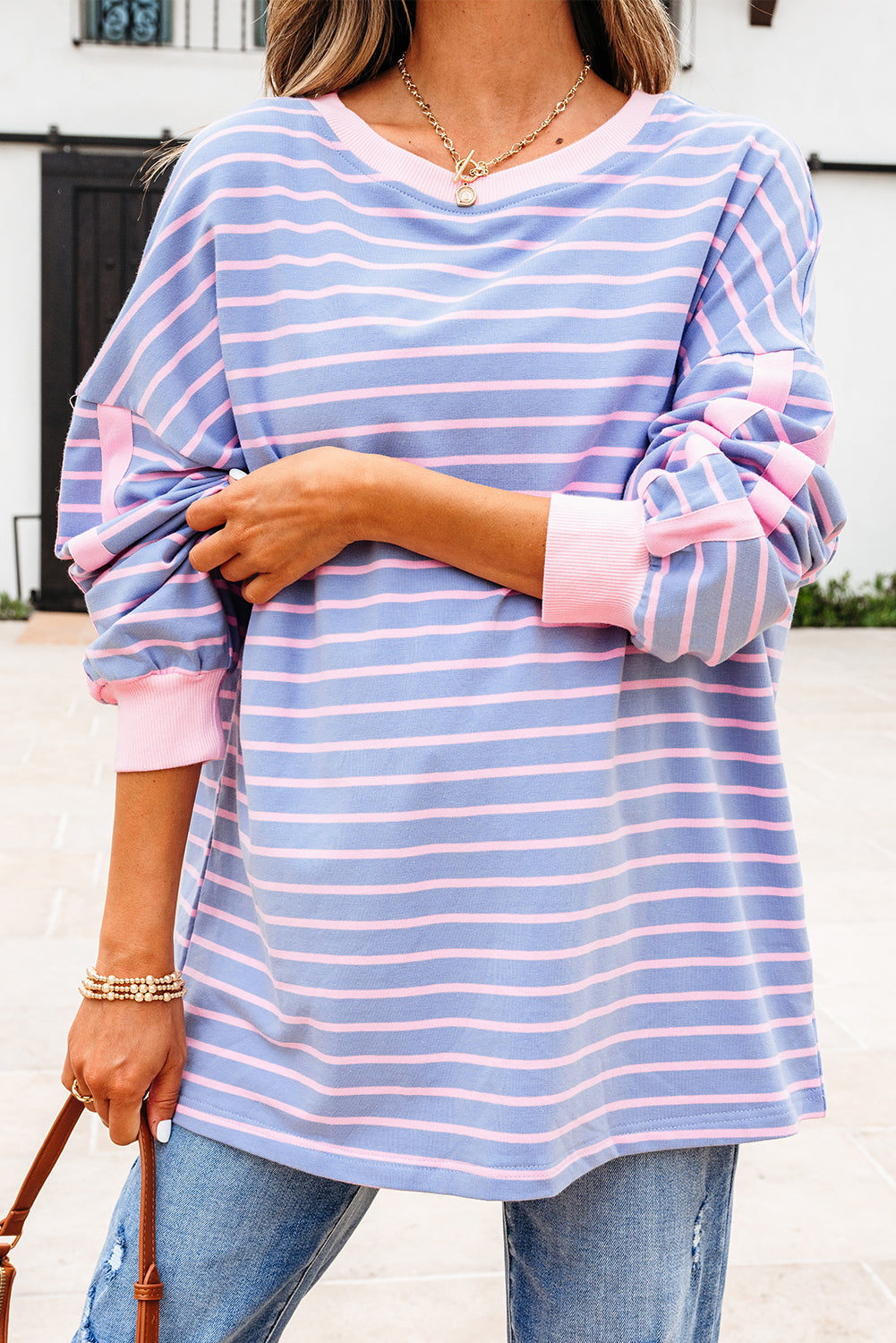 Eliza Stripe Oversize Casual Top