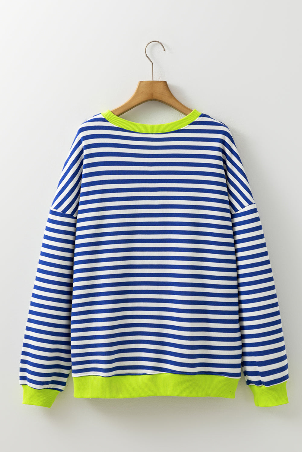 Elliana Stripe Crossed Stitch Drop Shoulder Sweatshirt