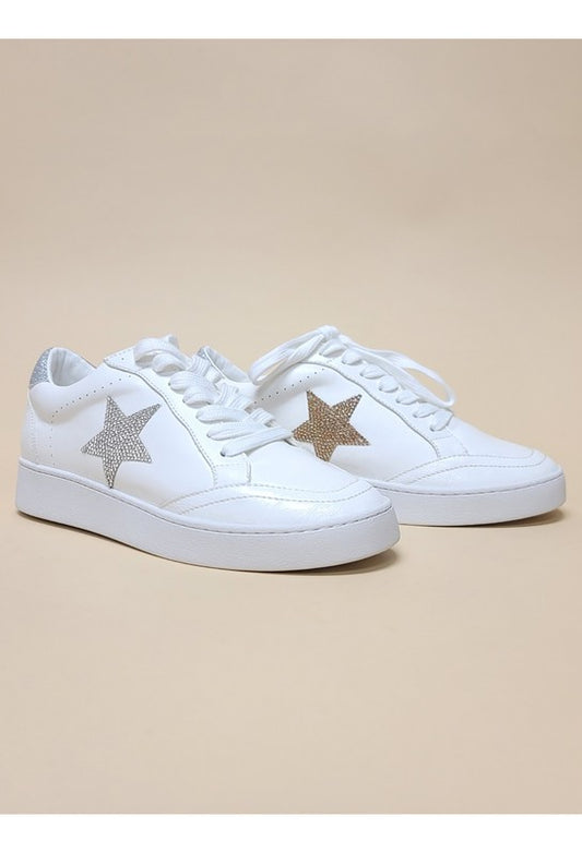 Low-top Rhinestone Star Sneakers - Summer at Payton's Online Boutique