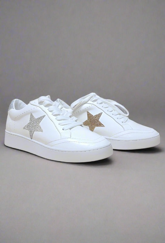 Low-top Rhinestone Star Sneakers - Summer at Payton's Online Boutique