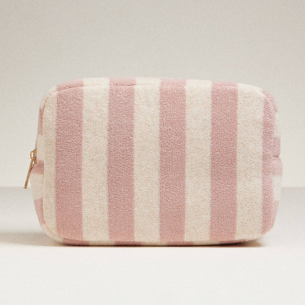 Terry Fabric Striped Pouch