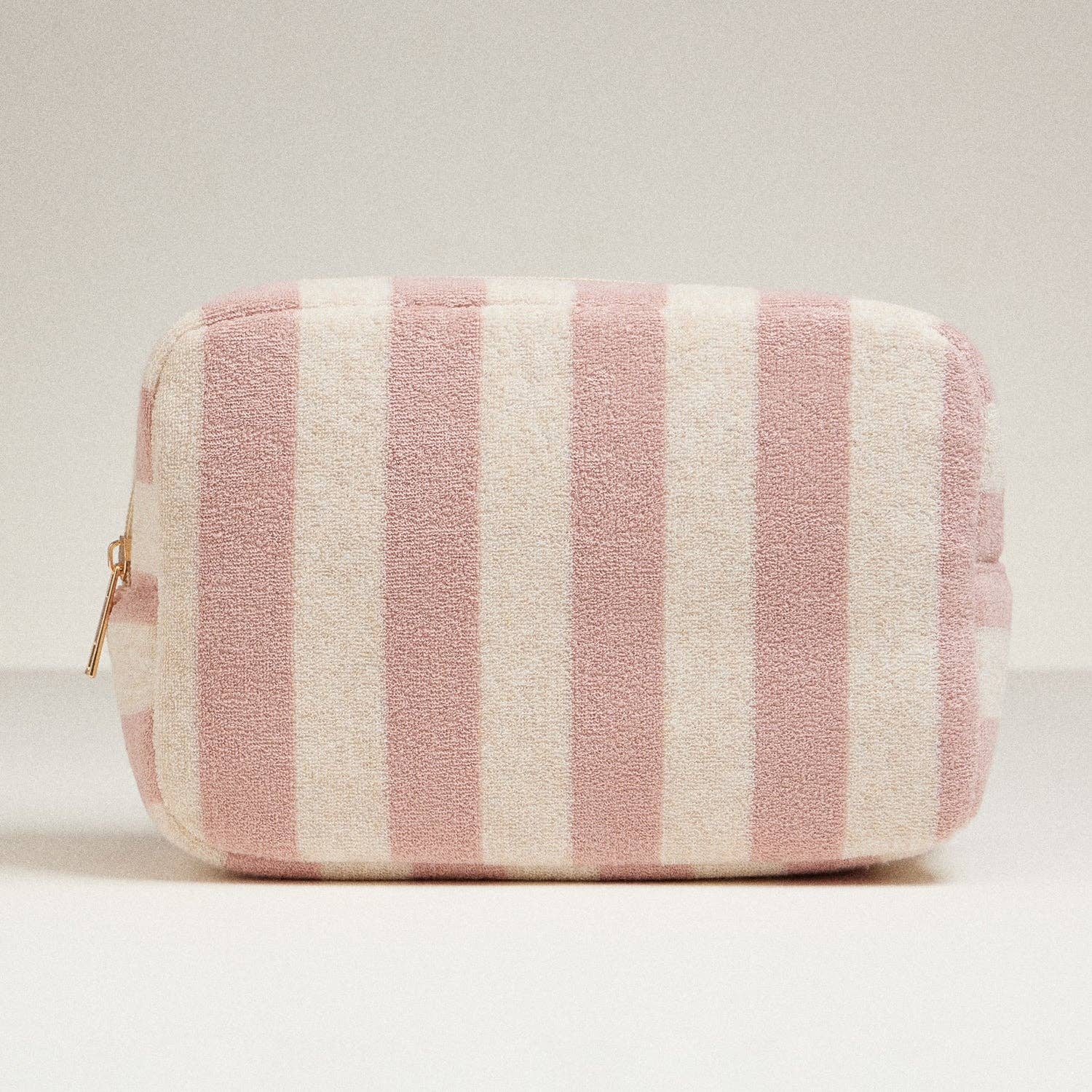 Terry Fabric Striped Pouch