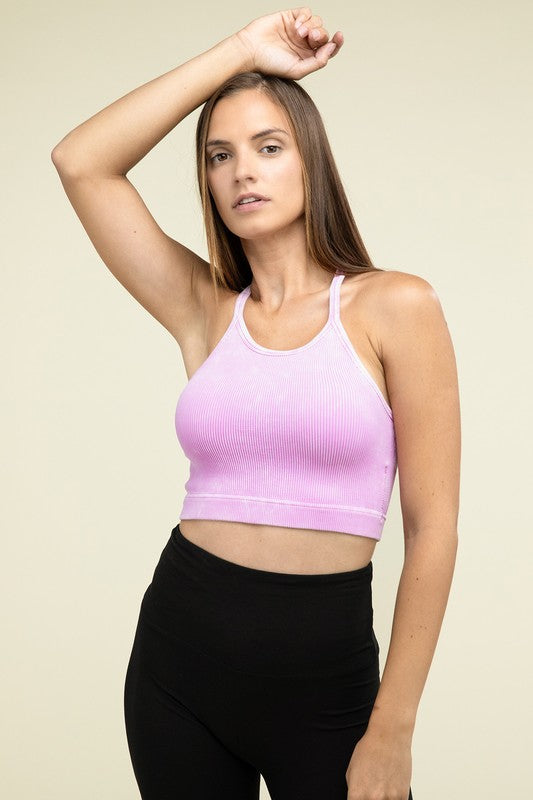 Washed Ribbed Seamless Cropped Cami Top - Summer at Payton's Online Boutique