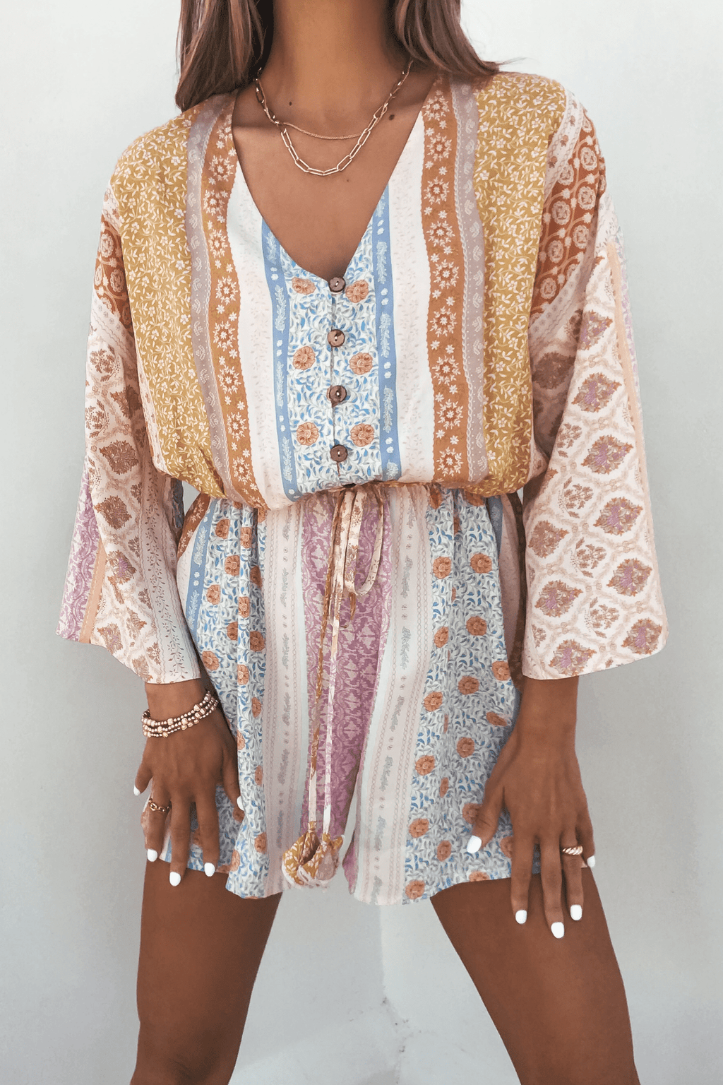 Detail of print on romper