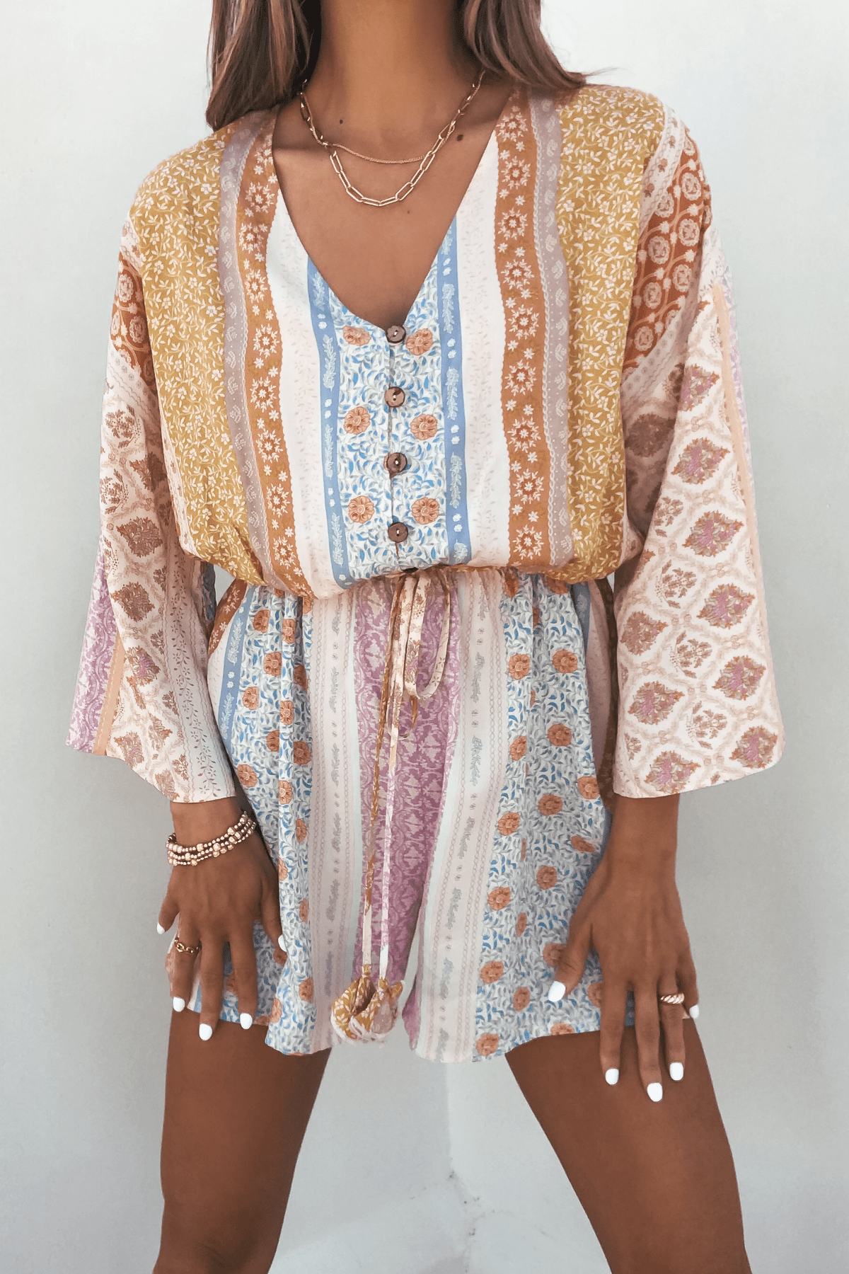 Detail of print on romper