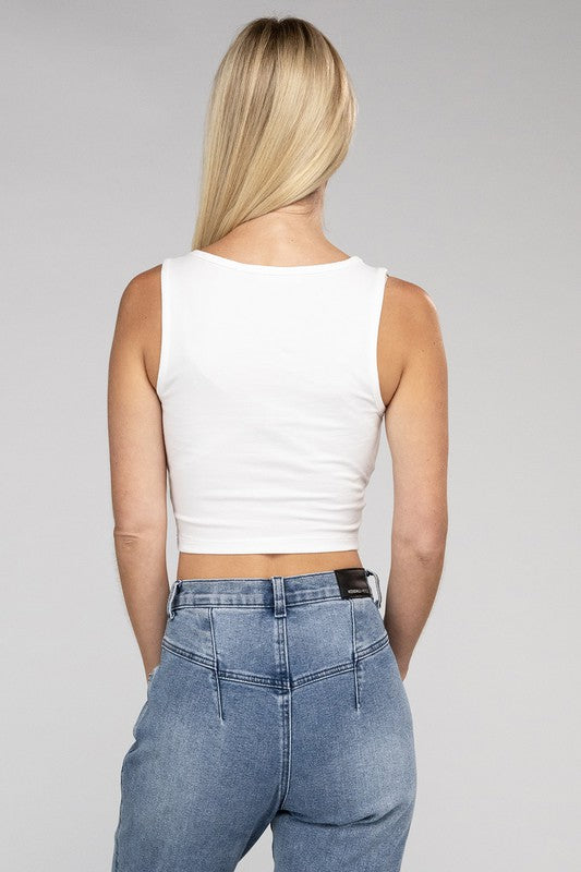 Cotton Square Neck Cropped Cami Top - Summer at Payton's Online Boutique