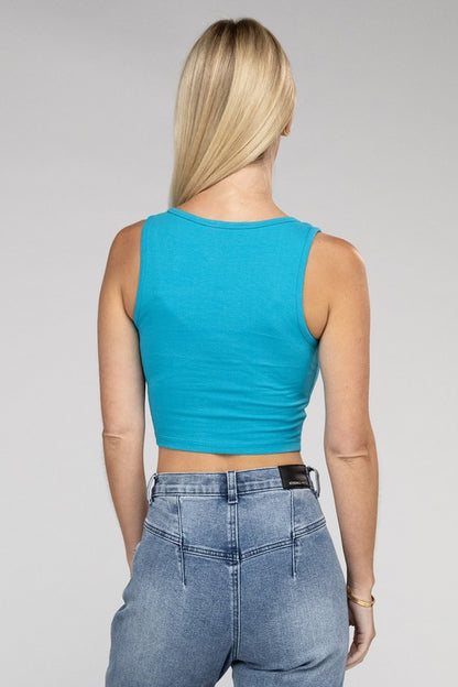 Cotton Square Neck Cropped Cami Top - Summer at Payton's Online Boutique