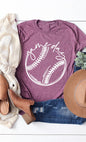 Heather Plum Cursive Game Day Baseball Graphic Tee-Plus Size