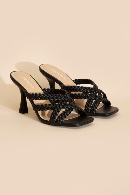 Kellan Double Cross Braided Heels