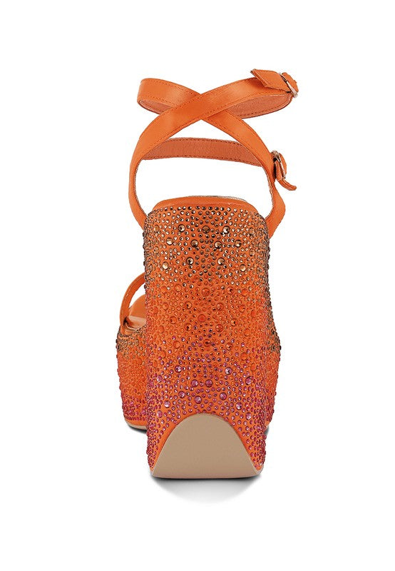 Richness Embellished High Wedge Sandals - Summer at Payton's Online Boutique