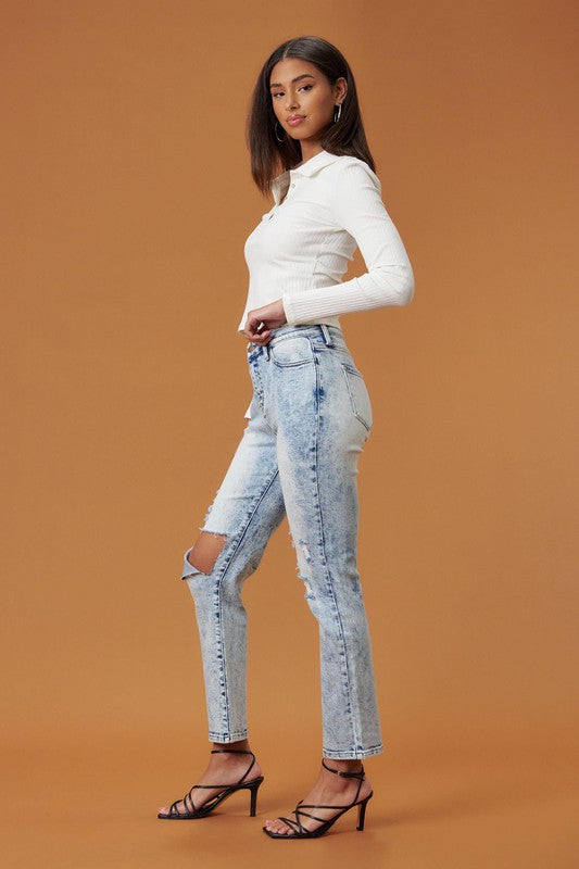 High Rise Distressed Skinny - Summer at Payton's Online Boutique