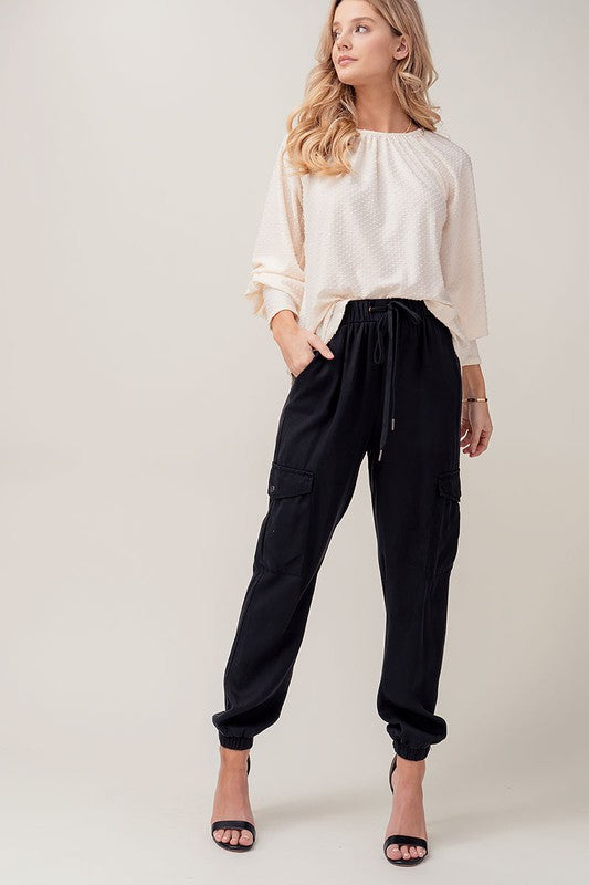 Soft Tencel Drawstring Cargo Joggers - Summer at Payton's Online Boutique