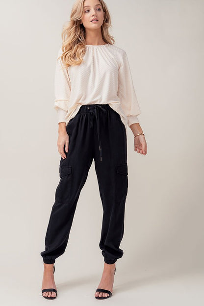 Soft Tencel Drawstring Cargo Joggers - Summer at Payton's Online Boutique