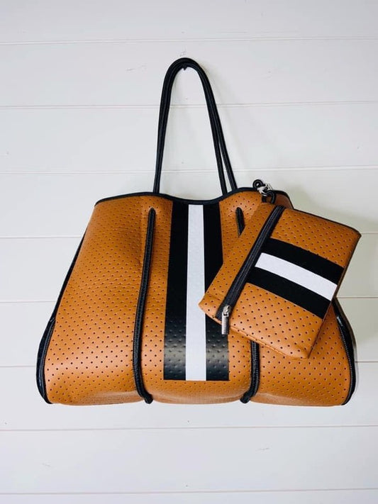 Camel Neoprene Tote - Summer at Payton's Online Boutique