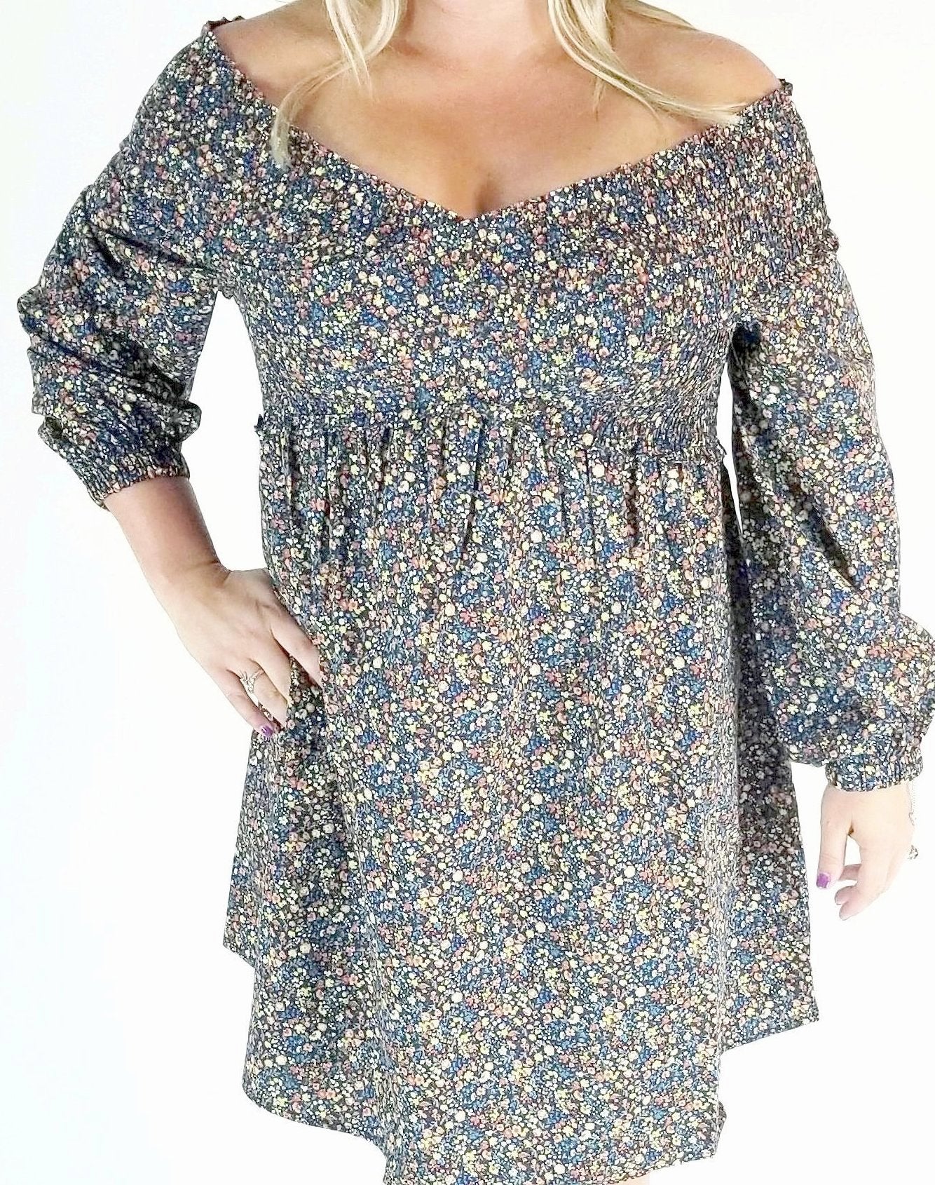 Tatiana Printed Off The Shoulder Dress - Payton's Online Boutique