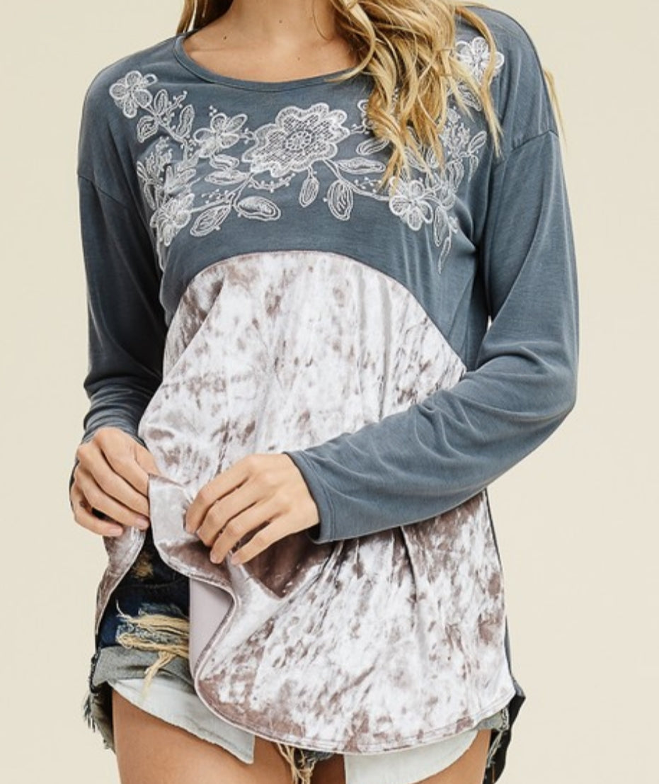 Iced Velvet Top - Payton's Online Boutique