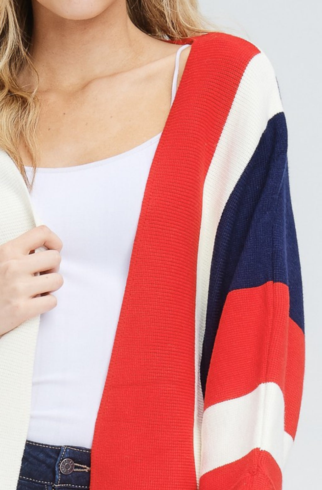 Color Blocked Open Sweater Jacket - Payton's Online Boutique