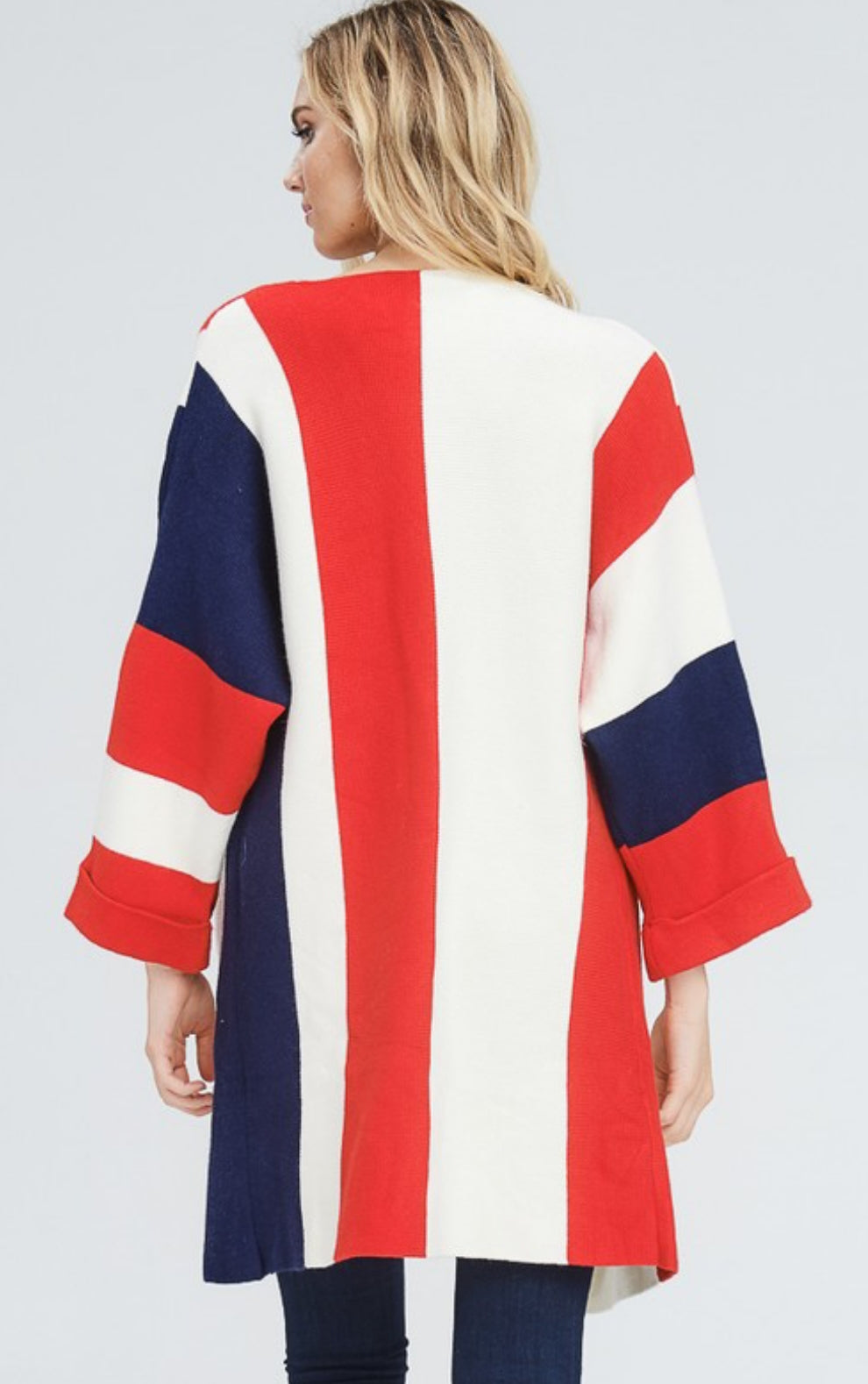 Color Blocked Open Sweater Jacket - Payton's Online Boutique