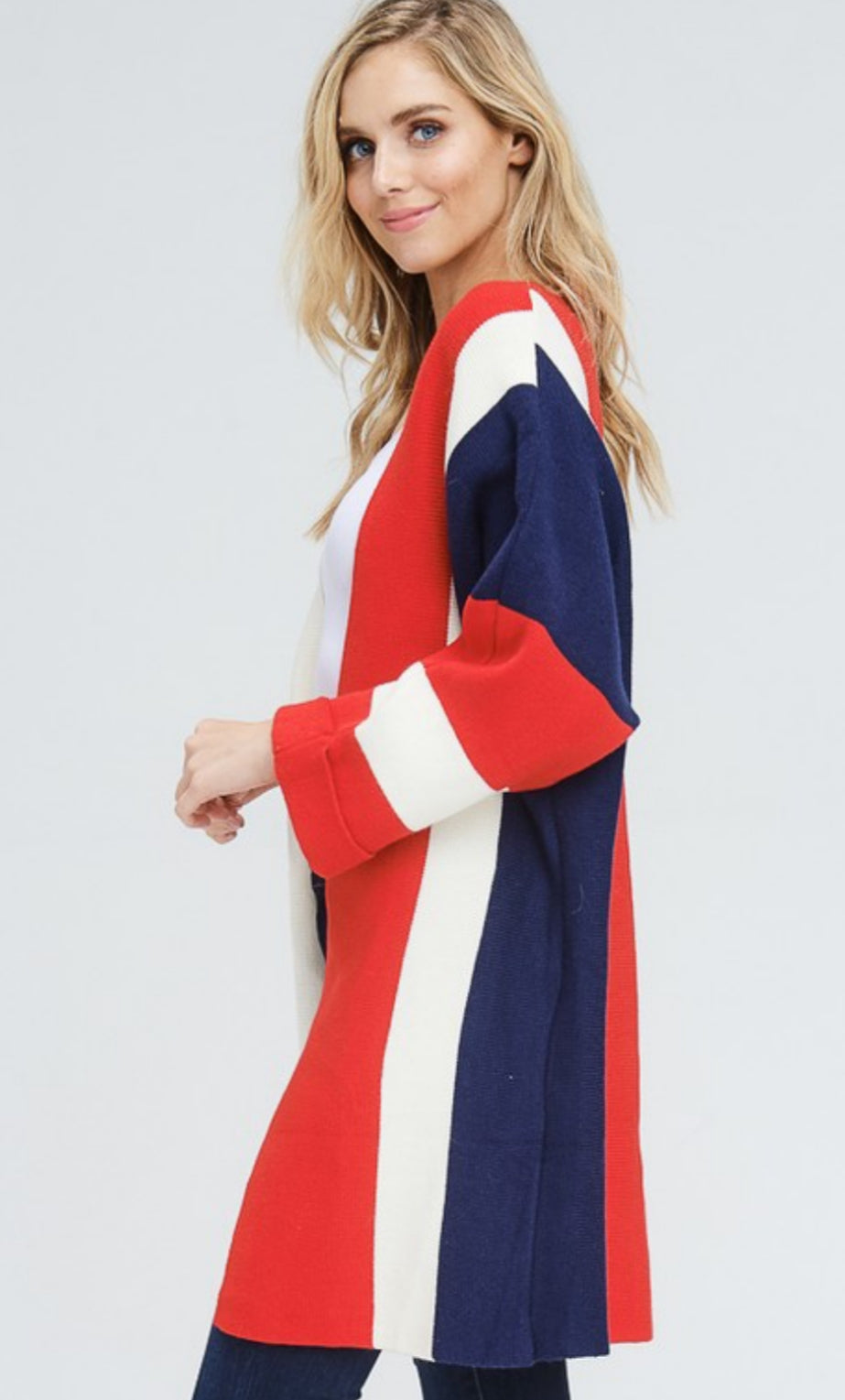 Color Blocked Open Sweater Jacket - Payton's Online Boutique