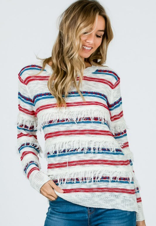 Fringed Out Sweater Top - Payton's Online Boutique