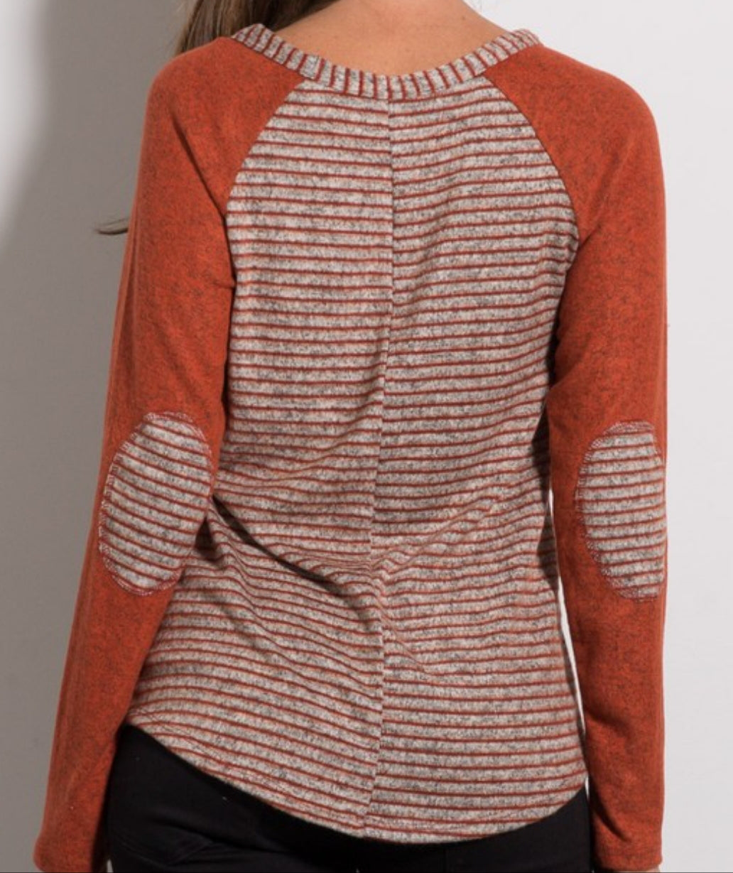 Rusted Striped Top - Payton's Online Boutique