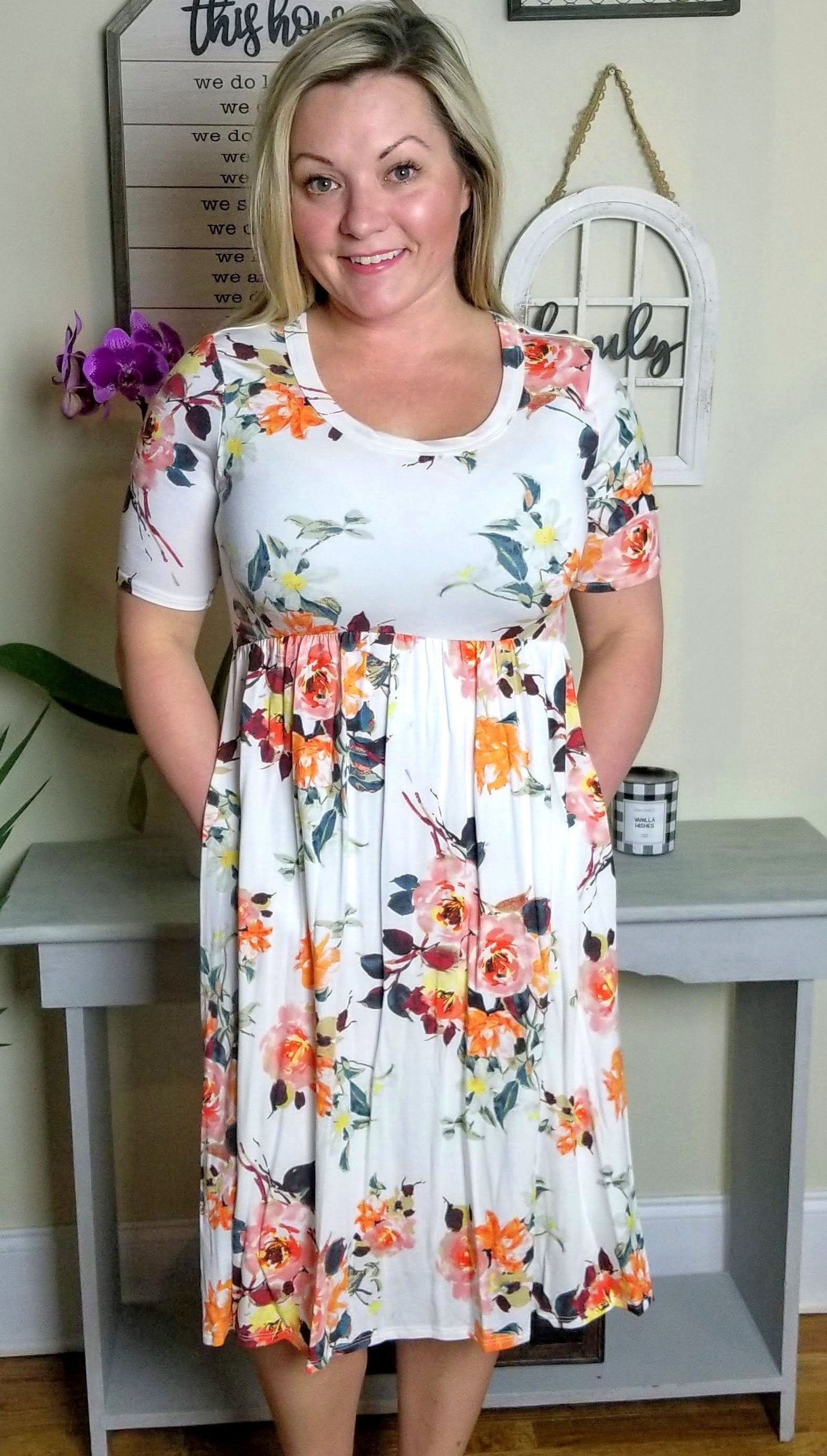 Hope Floral Babydoll Midi Dress - Payton's Online Boutique