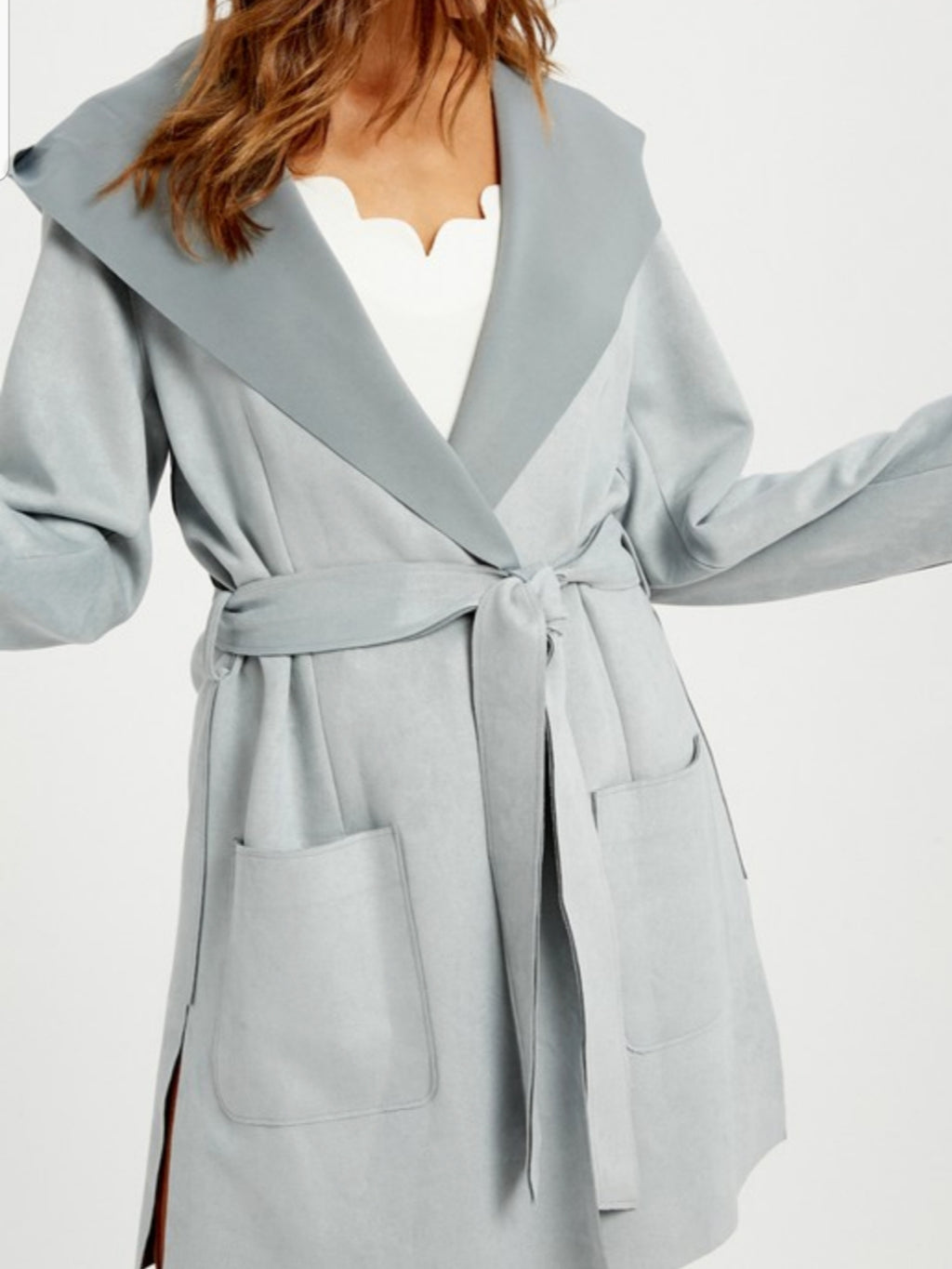 Grey Suede Jacket - Payton's Online Boutique