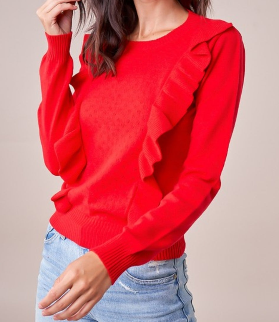 Iceland Ruffle Sweater - Payton's Online Boutique