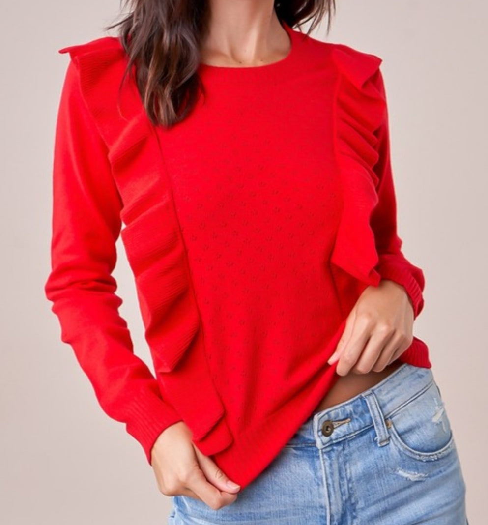 Iceland Ruffle Sweater - Payton's Online Boutique