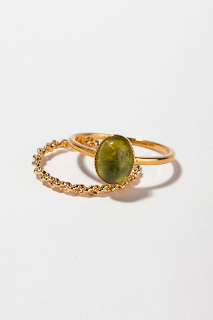 Natural stone ring set - Summer at Payton's Online Boutique