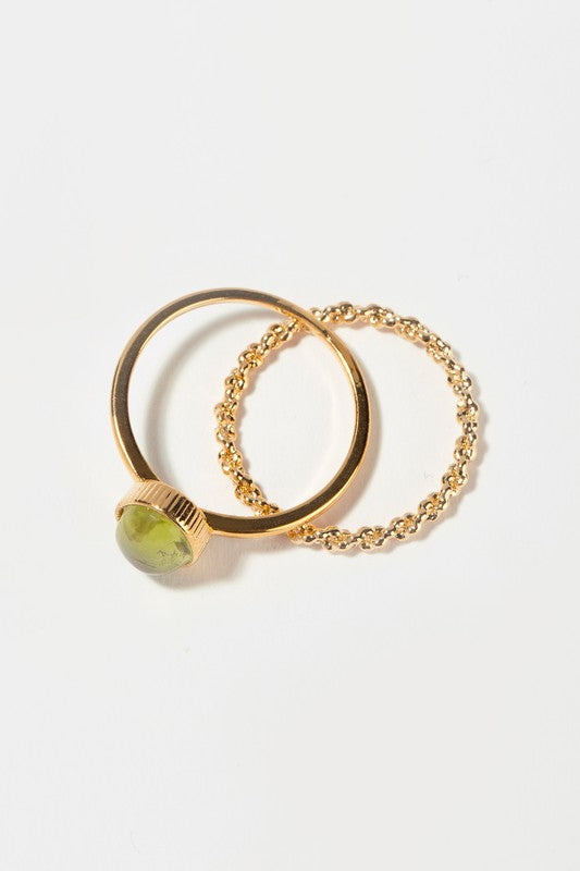 Natural stone ring set - Summer at Payton's Online Boutique