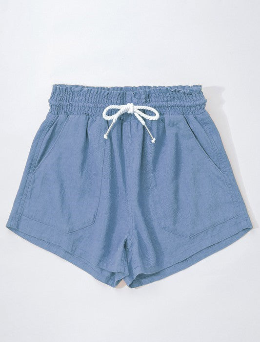 Rope Drawstring Linen Shorts - Summer at Payton's Online Boutique