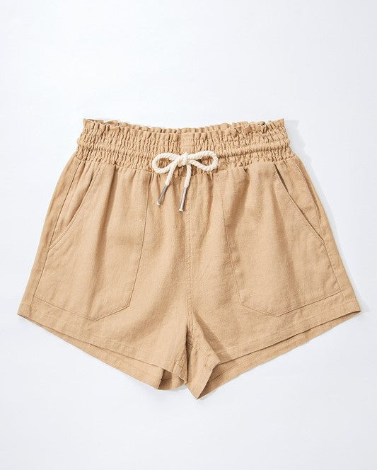 Rope Drawstring Linen Shorts - Summer at Payton's Online Boutique