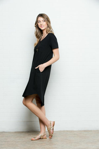 Fall For Me T-Shirt Dress-Black - Payton's Online Boutique