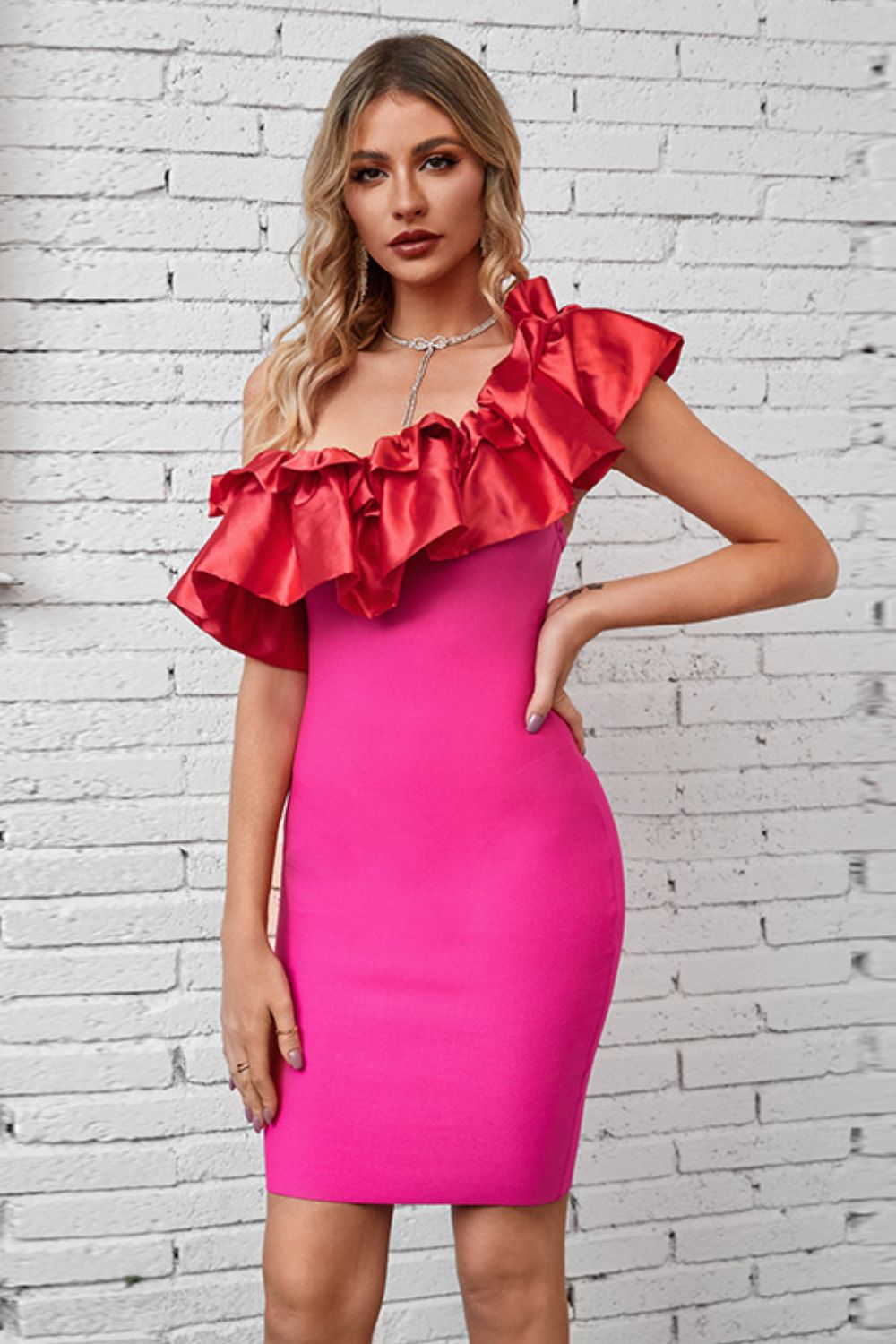 Ruffled One-Shoulder Bodycon Dress - Summer at Payton's Online Boutique