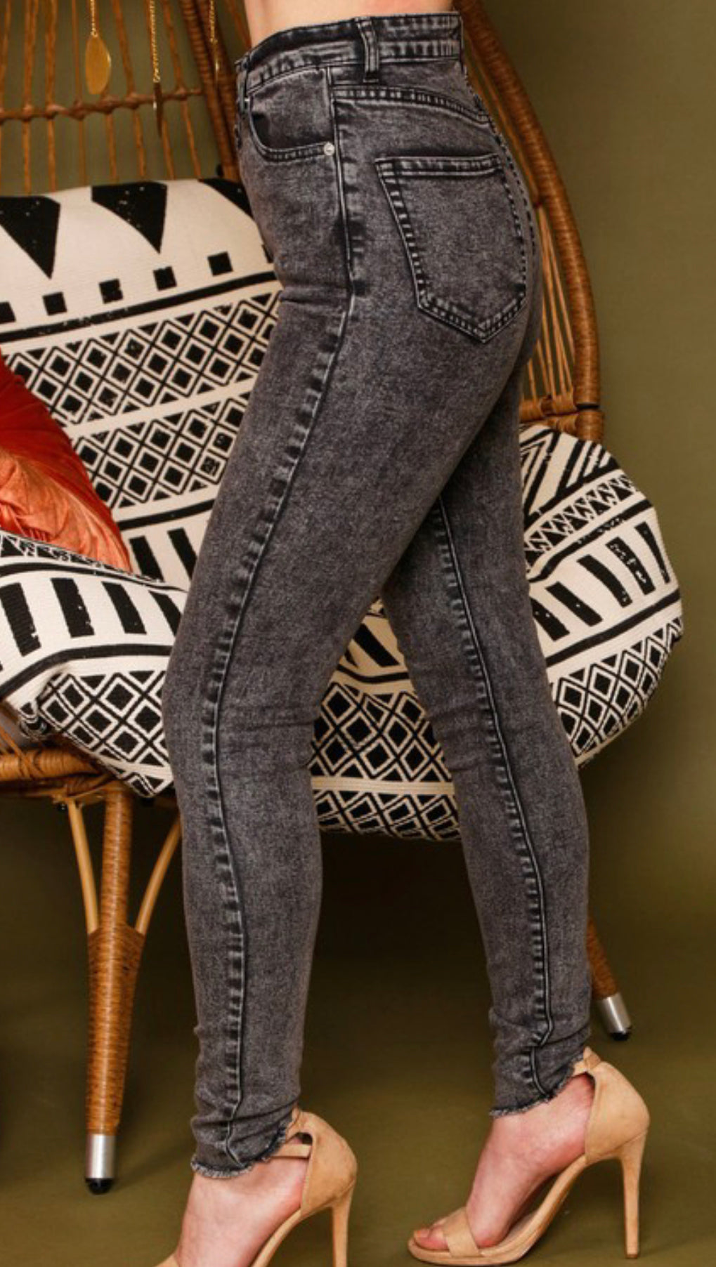 High Waist Medium Wash Black Jeans - Summer at Payton's Online Boutique