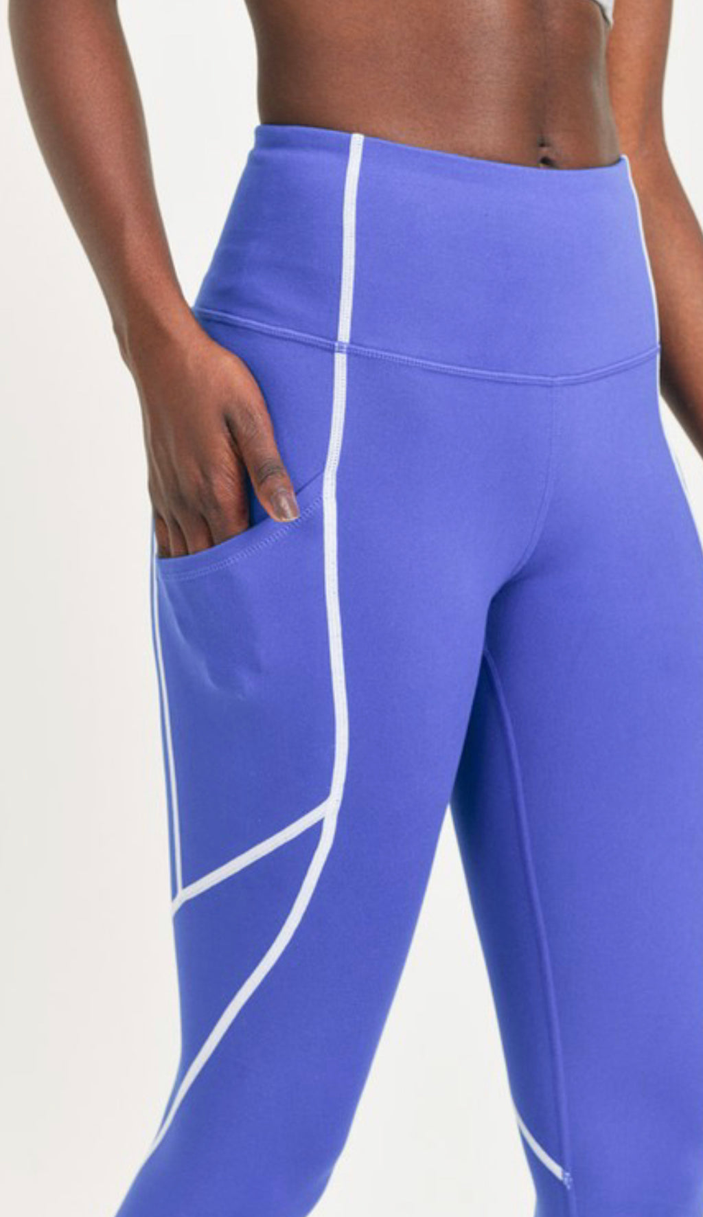 Splice Highwaist Leggings with Contrast Seams - Summer at Payton's Online Boutique