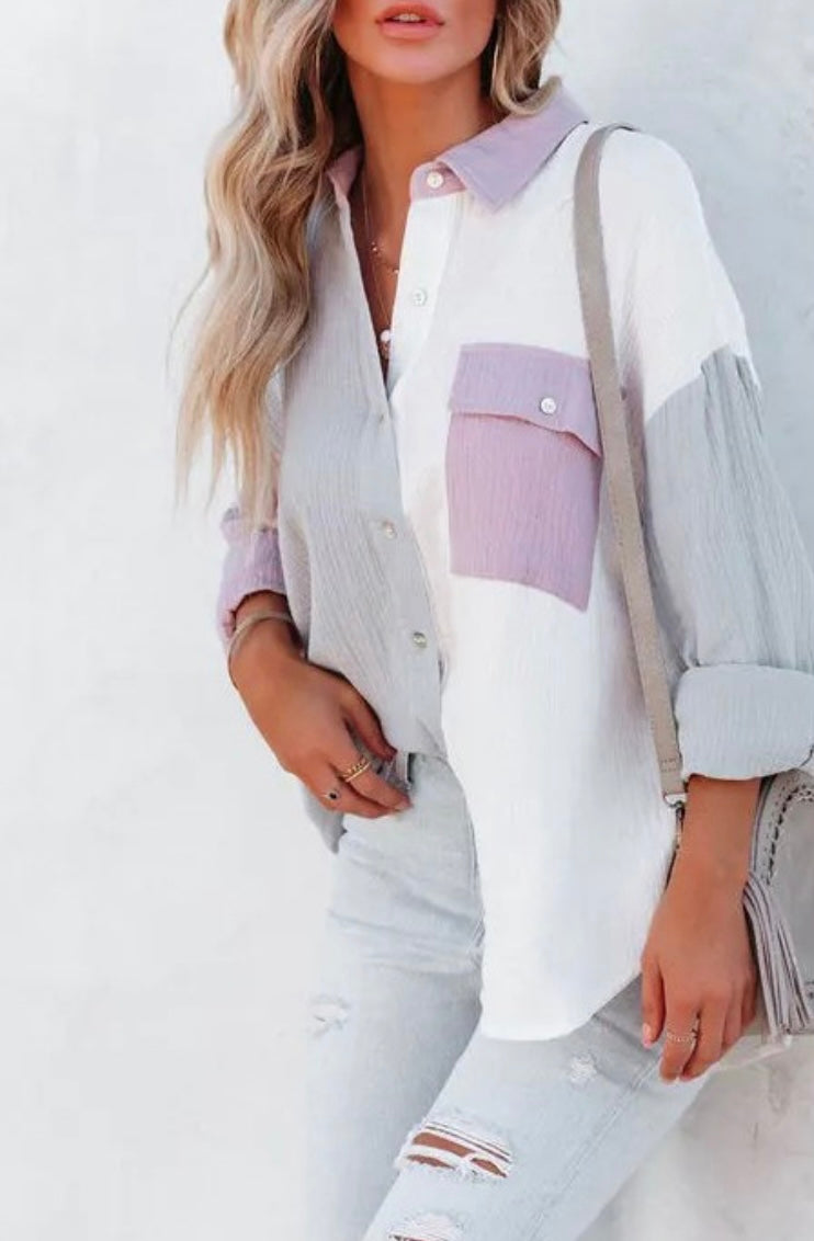 Multi-Colored Button Down - Summer at Payton's Online Boutique