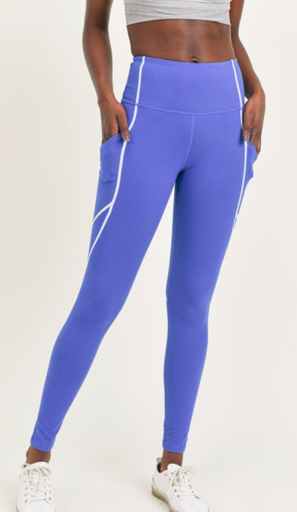 Splice Highwaist Leggings with Contrast Seams - Summer at Payton's Online Boutique