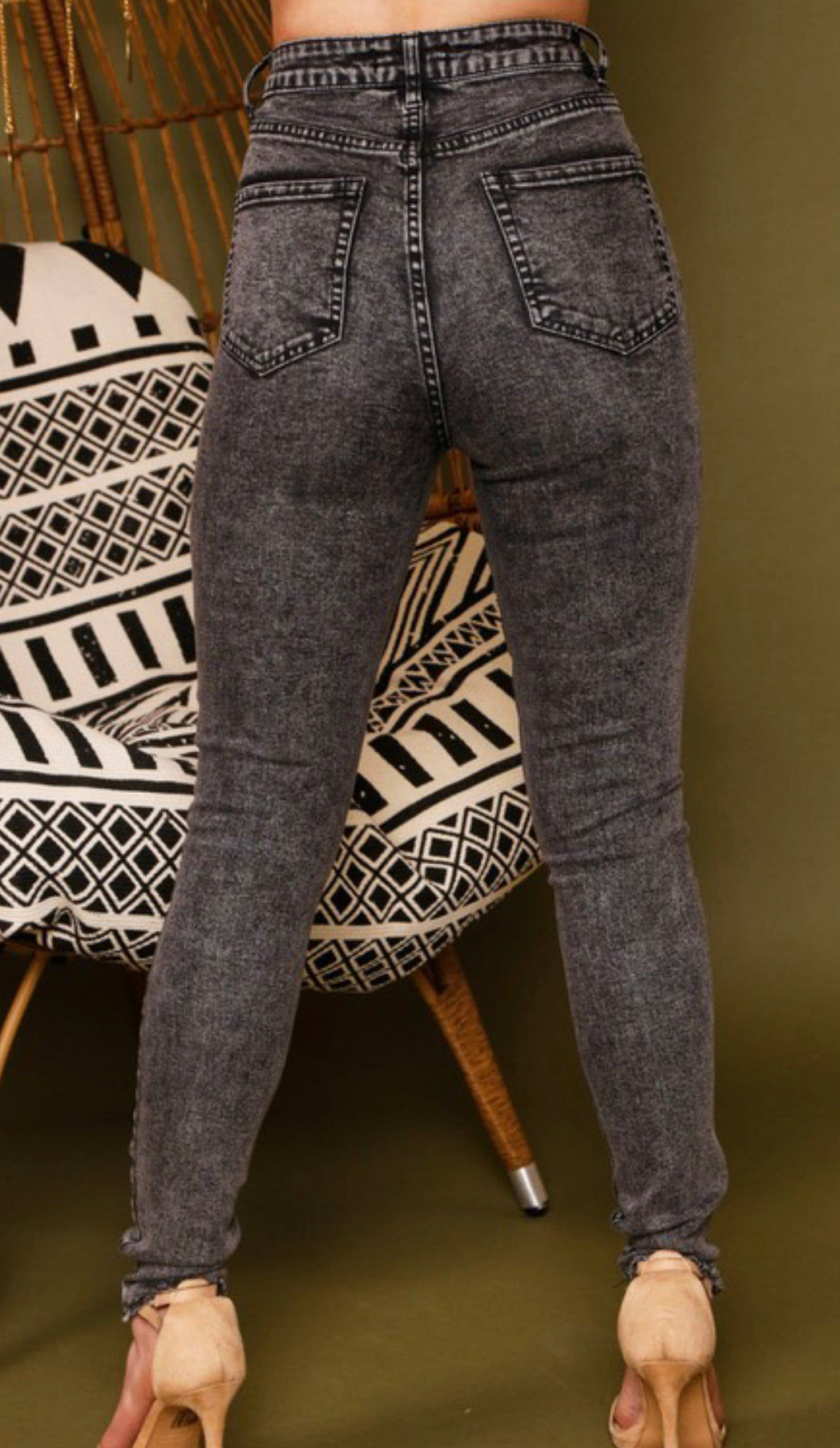 High Waist Medium Wash Black Jeans - Summer at Payton's Online Boutique