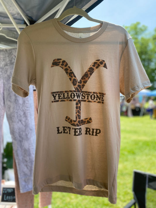 Yellowstone Let Er Rip Leopard Tee - Summer at Payton's Online Boutique