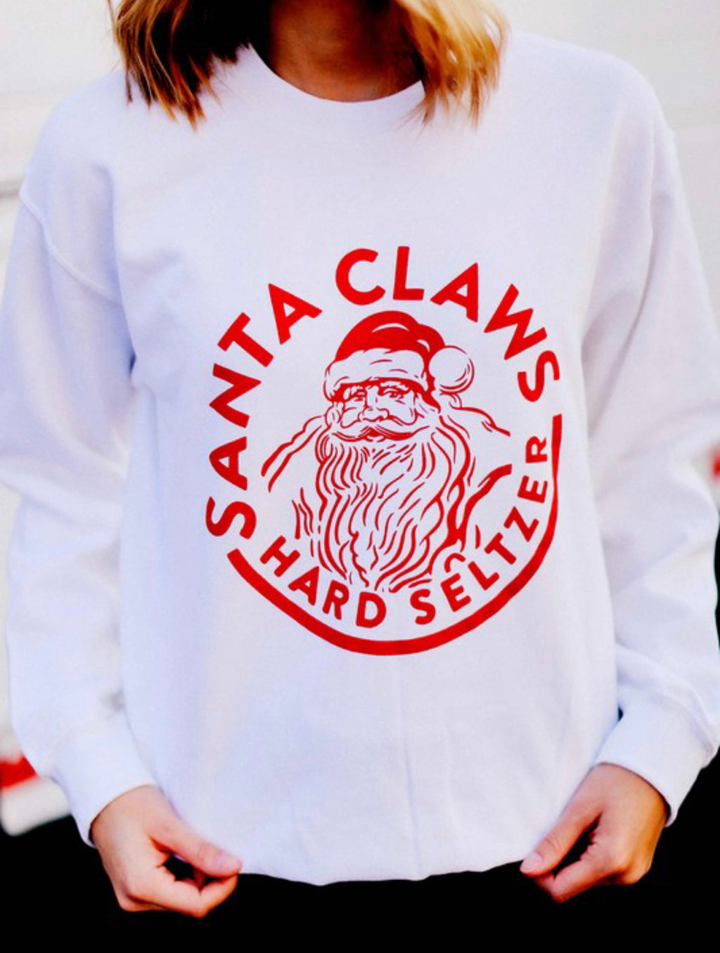 Santa Claws Sweatshirt-White - Summer at Payton's Online Boutique