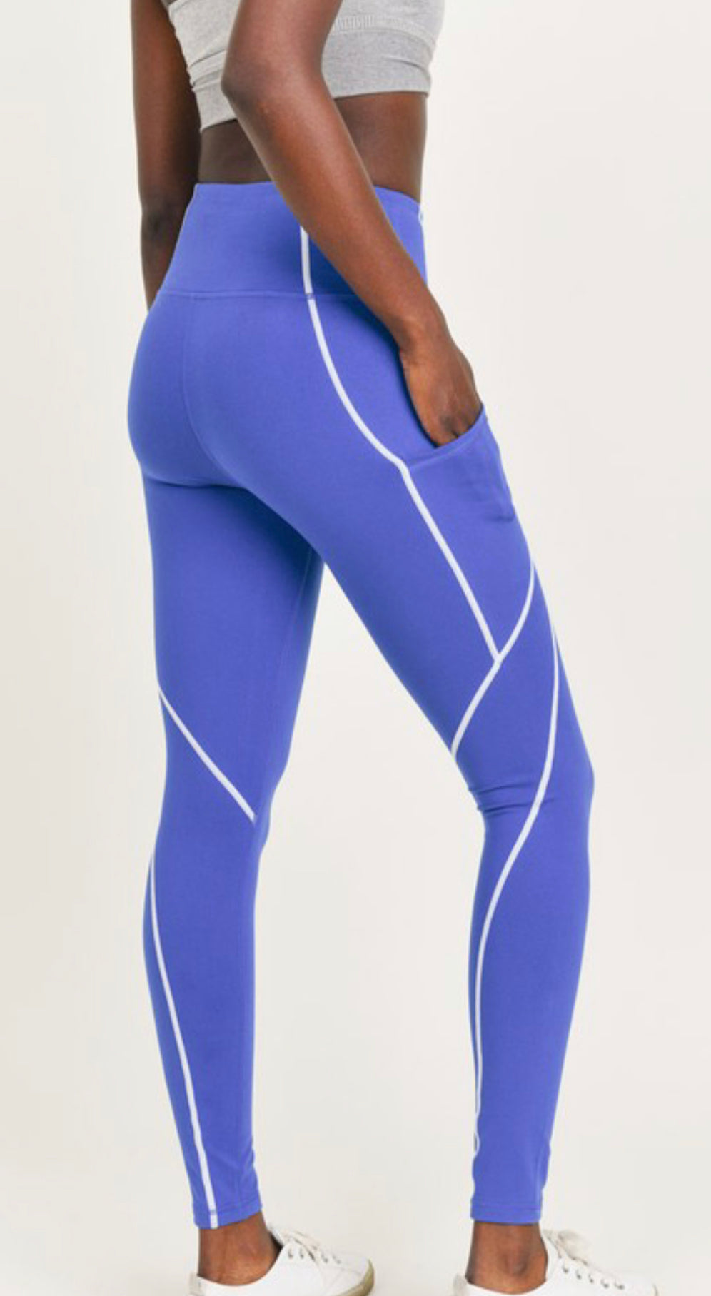 Splice Highwaist Leggings with Contrast Seams - Summer at Payton's Online Boutique